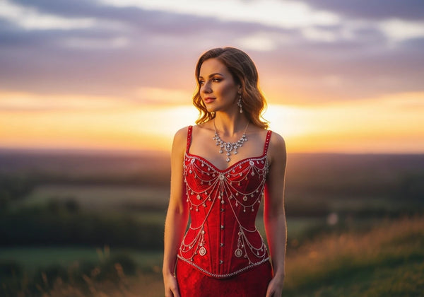 Czerwona sukienka gorsetowa