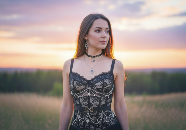 Gorset koronkowy czarny
