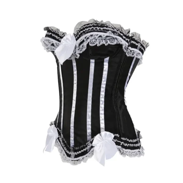 Corset-noir-avec-nœuds-blancs-fermeture-frontale